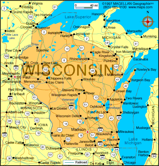 Wisconsin State Map