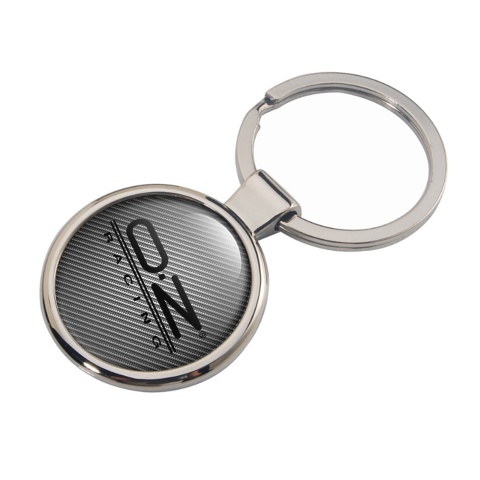 OZ Racing Metal Key Ring Light Carbon Black Stripes Logo Design