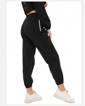 Fitness unisex loose body sculpting run zip sports pants