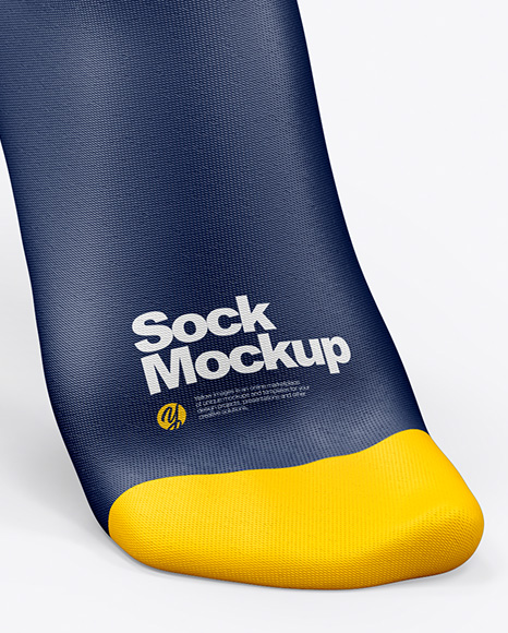 Download Long Sock Mockup in Apparel Mockups on Yellow Images ...