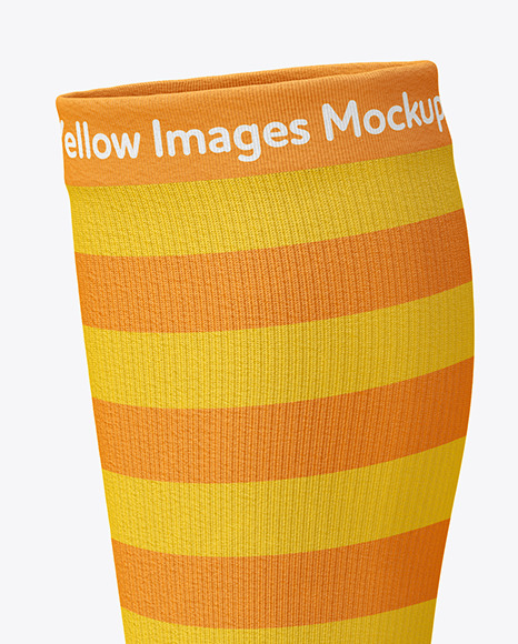 Download Long Toe Sock Mockup in Apparel Mockups on Yellow Images ...