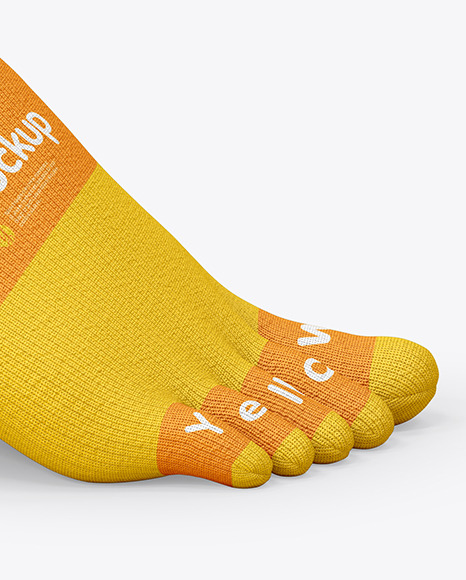 Download Short Toe Sock Mockup in Apparel Mockups on Yellow Images ...