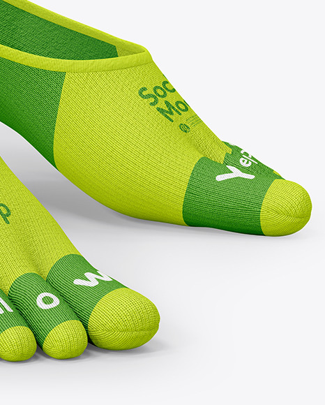 Download No-show Toe Socks Mockup in Apparel Mockups on Yellow ...