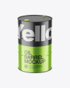 Metallic Oil Barrel Mockup