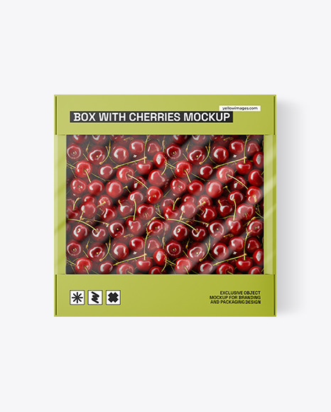 Box With Cherries Mockup - Mockups