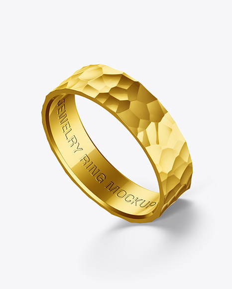 Jewelry Hammered Ring Mockup - Mockups