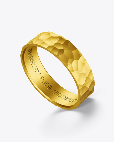 Jewelry Hammered Ring Mockup - Mockups