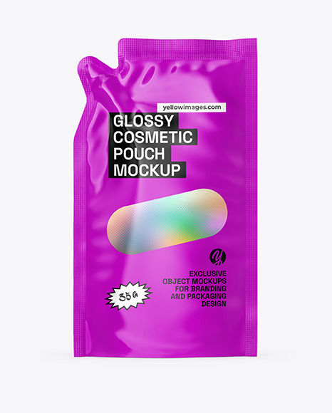 Glossy Cosmetic Pouch Mockup - Mockups