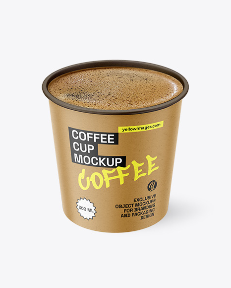 Matte Kraft Coffee Cup Mockup - Mockups