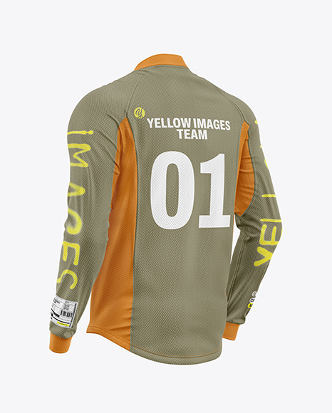 Crossshirt Mesh Jersey Mockup - Back Half Side View - Mockups