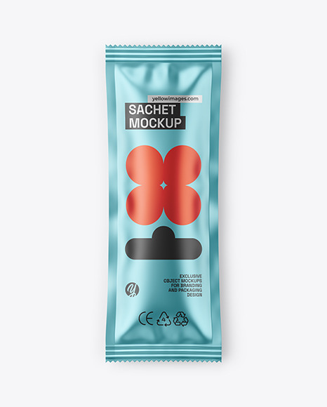 Matte Metallic Sachet Mockup - Mockups