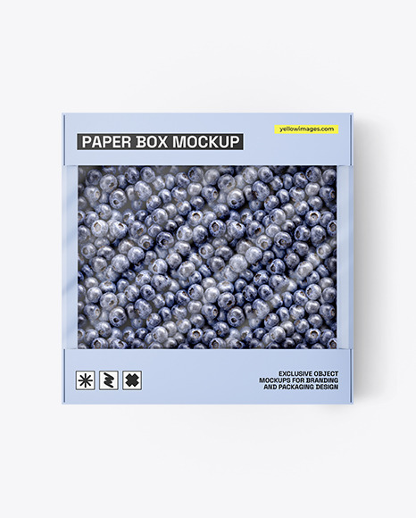 Box With Blueberries Mockup - Mockups