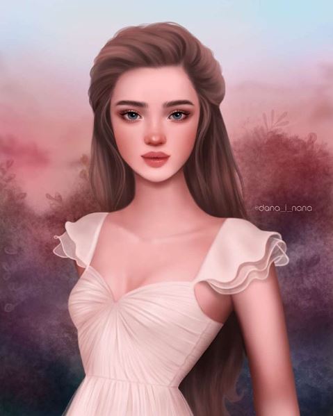 Beautiful digital painting portrait of a girl. Done using digital art, digital painting.