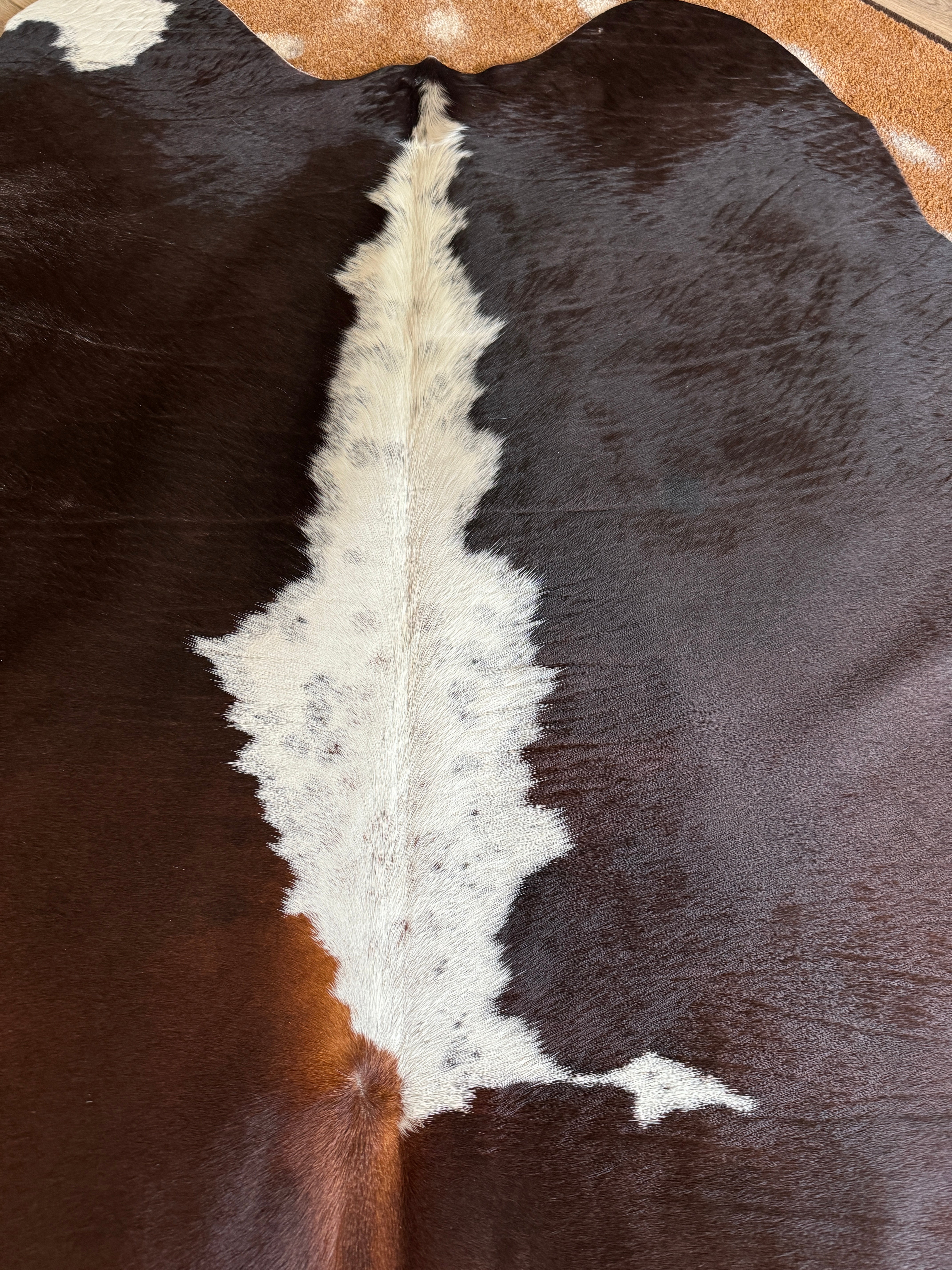 Brown, copper and white Brazilian Cowhide Rug - Your Western Decor